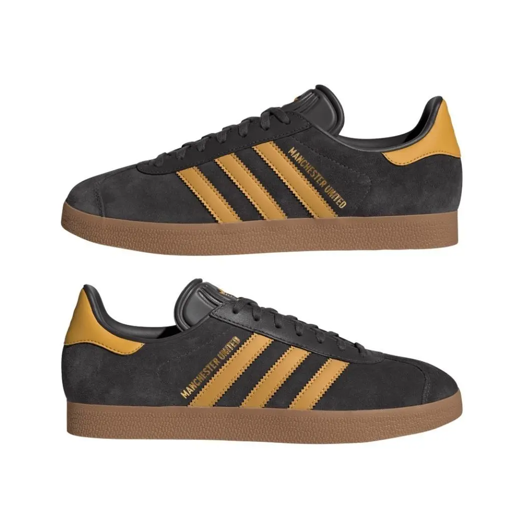 Adidas Gazelle Manchester United Size 8 Men Soccer Shoes Black Yellow JR1410
