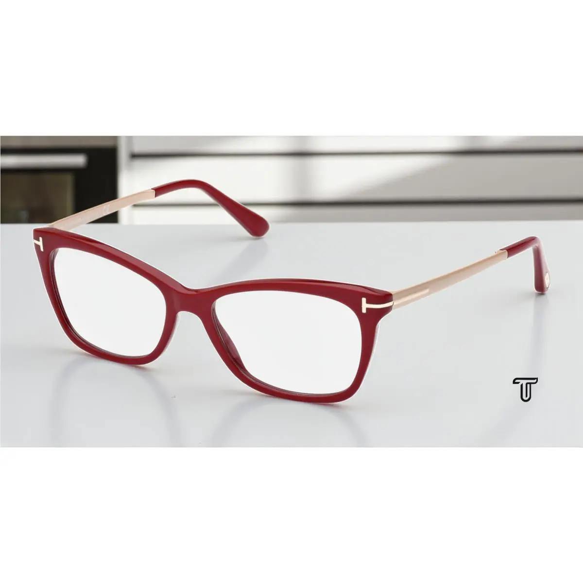 Tom Ford FT5353 069 Eyeglasses Shiny Bordeaux Frame 54mm