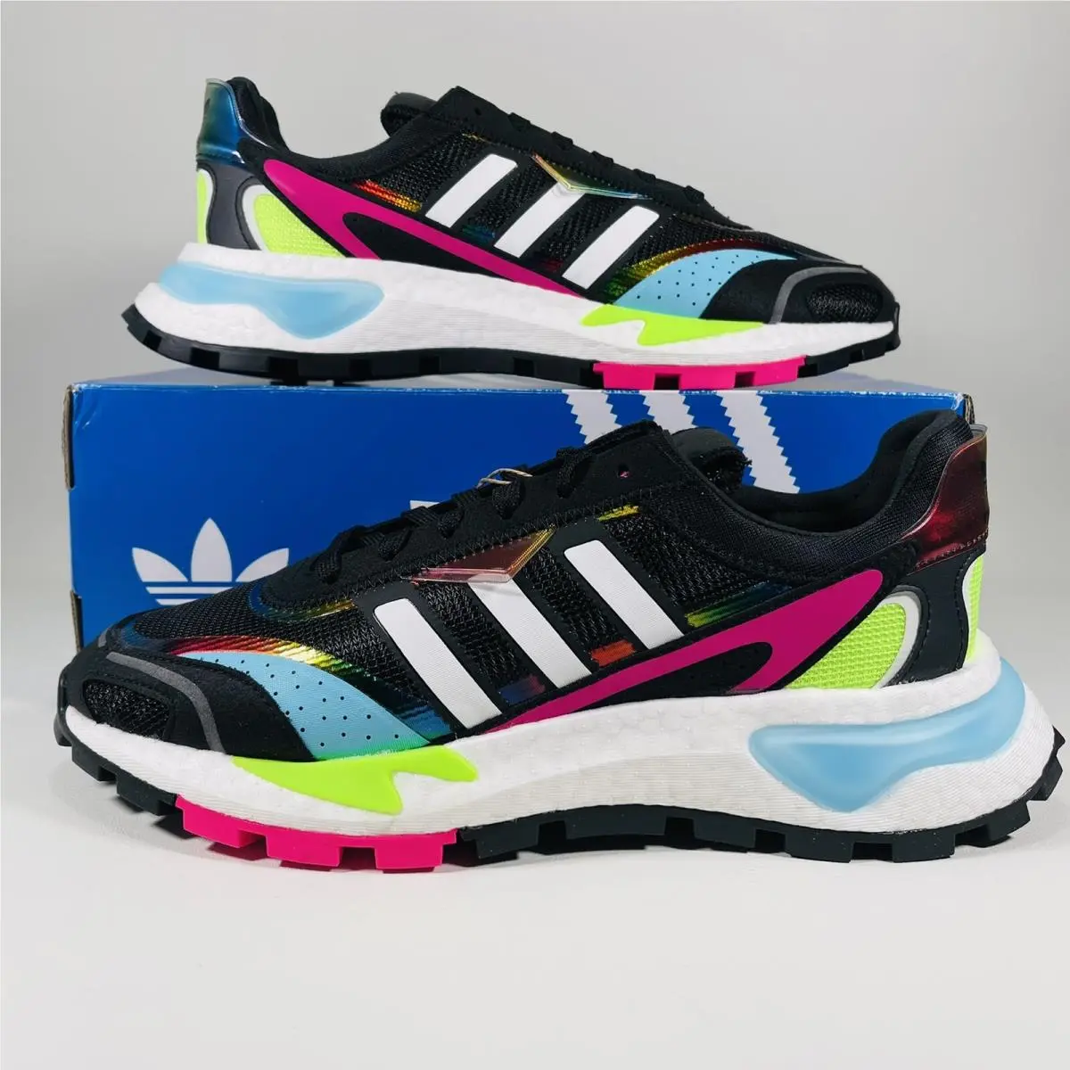 Adidas Retropy P9 Men`s Shoes Athletic Sneakers Gum Green Aluminium Q47100