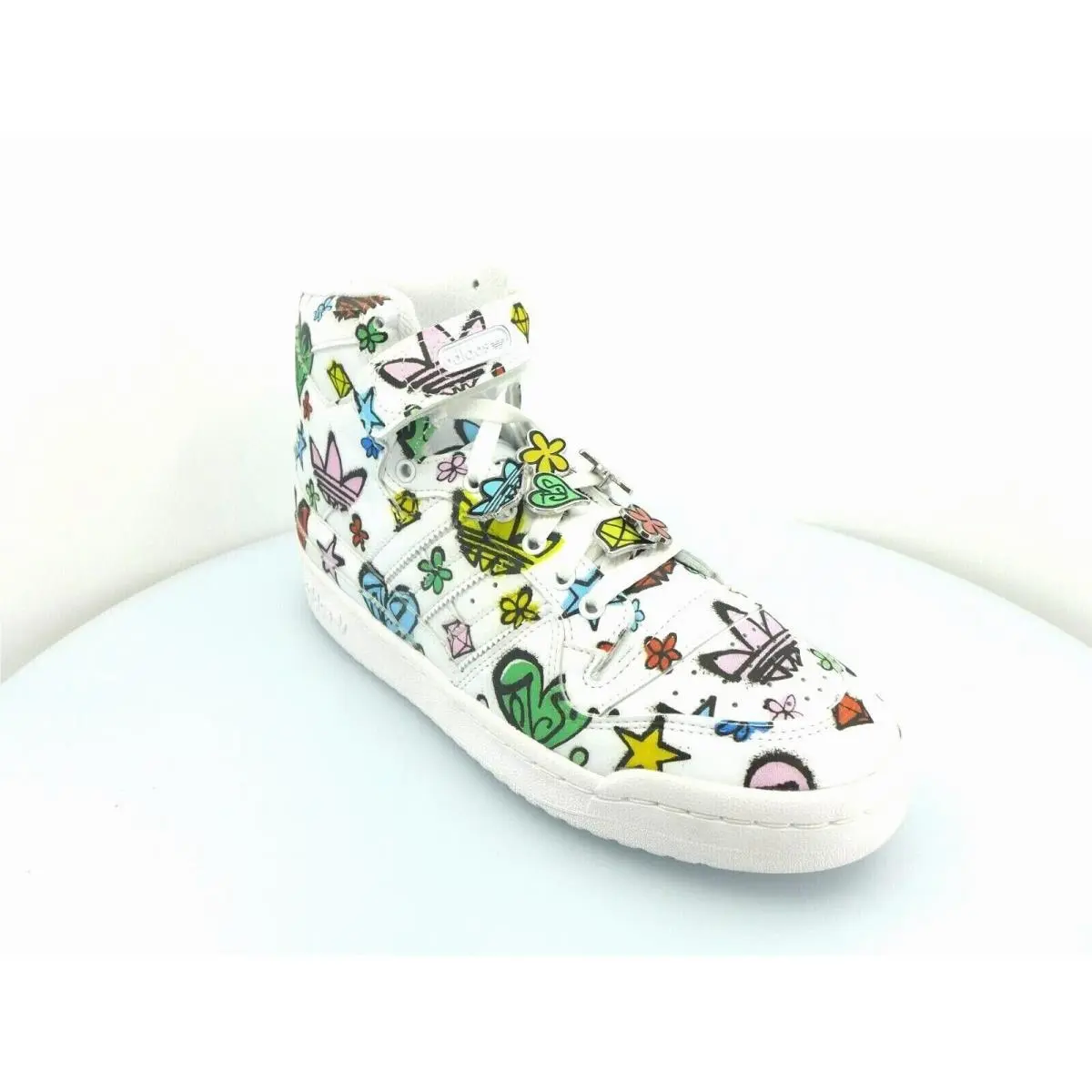 Adidas Forum 84 HI Mens Cloud White Multi Color Printed Shoes