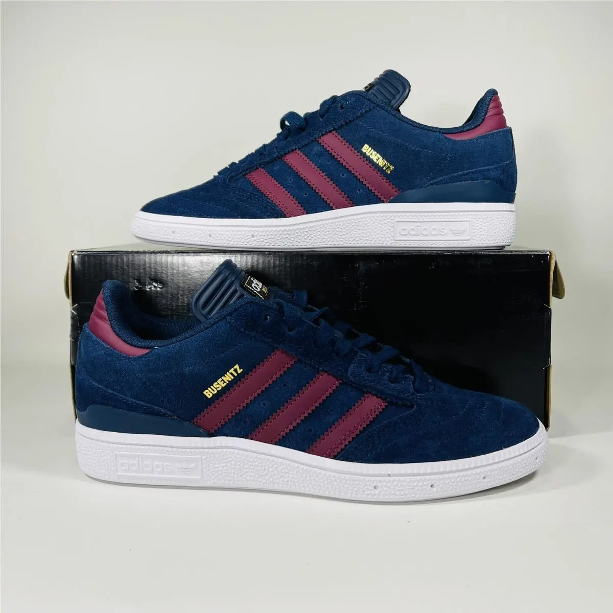 Adidas Busenitz Men`s Shoes Athletic Skate Sneakers Navy Crimson White H04877