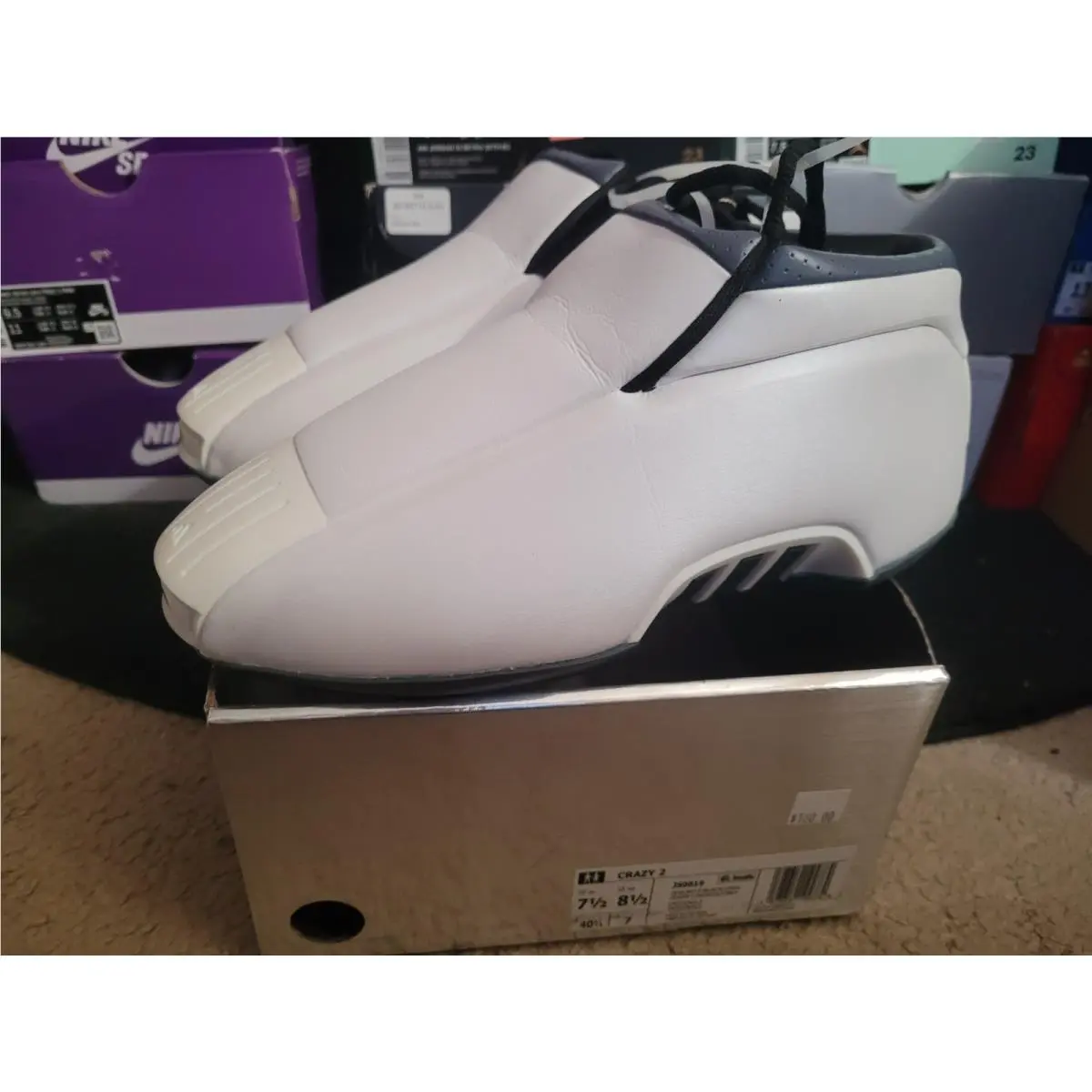 Adidas Crazy 2 Retro 8 Kobe Bryant 24 Los Angeles Lakers Home White Black JS0819