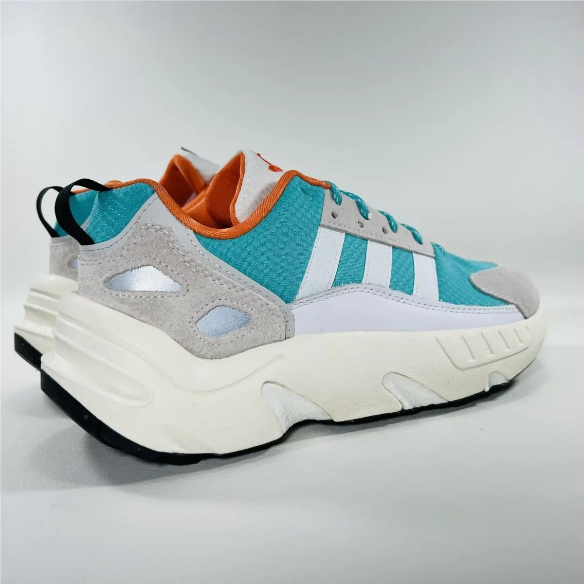Adidas shoes - adidas ZX 22 Boost - Boost - GY6693 - Cloud White / Semi Mint Rush / Semi Solar Orange 9