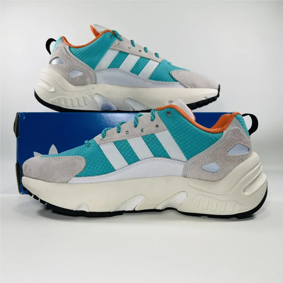 Adidas shoes - adidas ZX 22 Boost - Boost - GY6693 - Cloud White / Semi Mint Rush / Semi Solar Orange 0