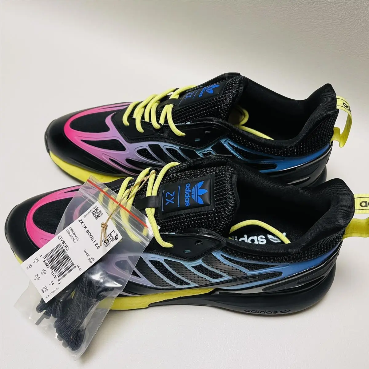 Adidas shoes - Adidas ZX 2K Boost 2.0 - GY8283 - Core Black / Pulse Yellow / Sonic Ink 2