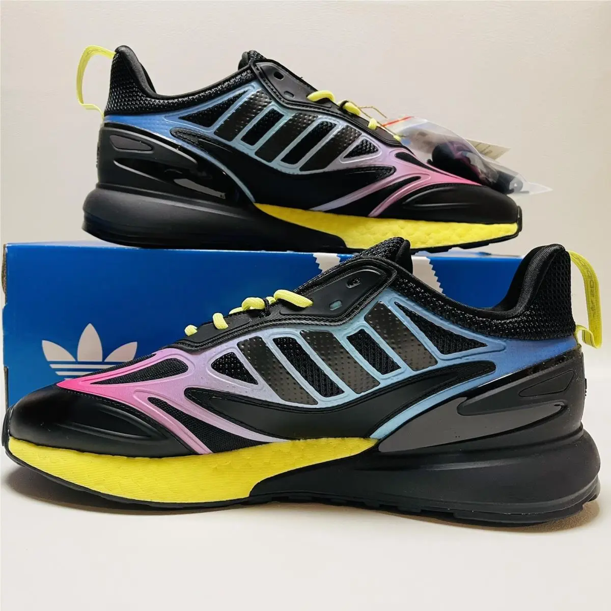 Adidas shoes - Adidas ZX 2K Boost 2.0 - GY8283 - Core Black / Pulse Yellow / Sonic Ink 12