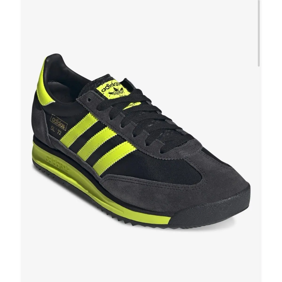 Adidas Men SL72 Black Solar Yellow Sneakers/shoes Sz 9/9.5/10/10.5/11