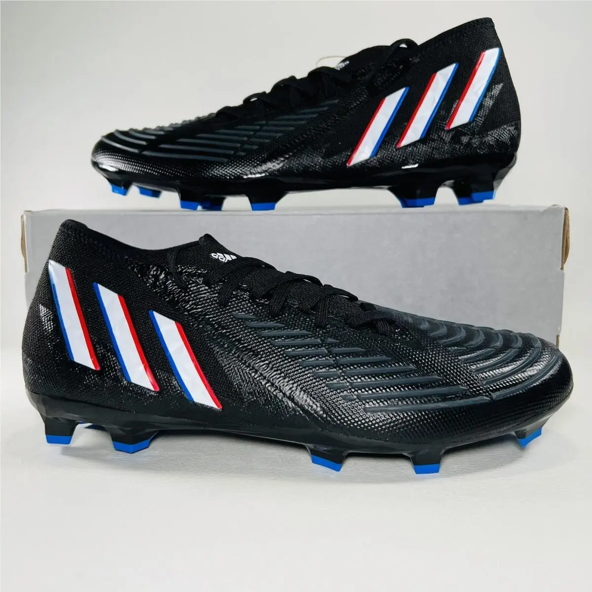 Adidas Predator Edge.2 Firm Ground Soccer Shoes Men Athletic Sneakers Black