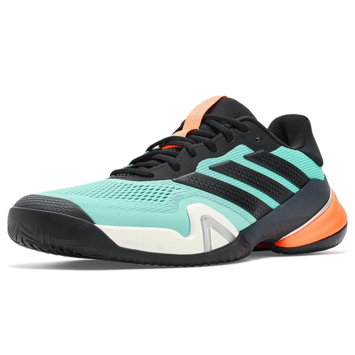 Man`s Sneakers Athletic Shoes  Barricade 1/4 Tennis Shoes Flash Aqua/Black by Adidas