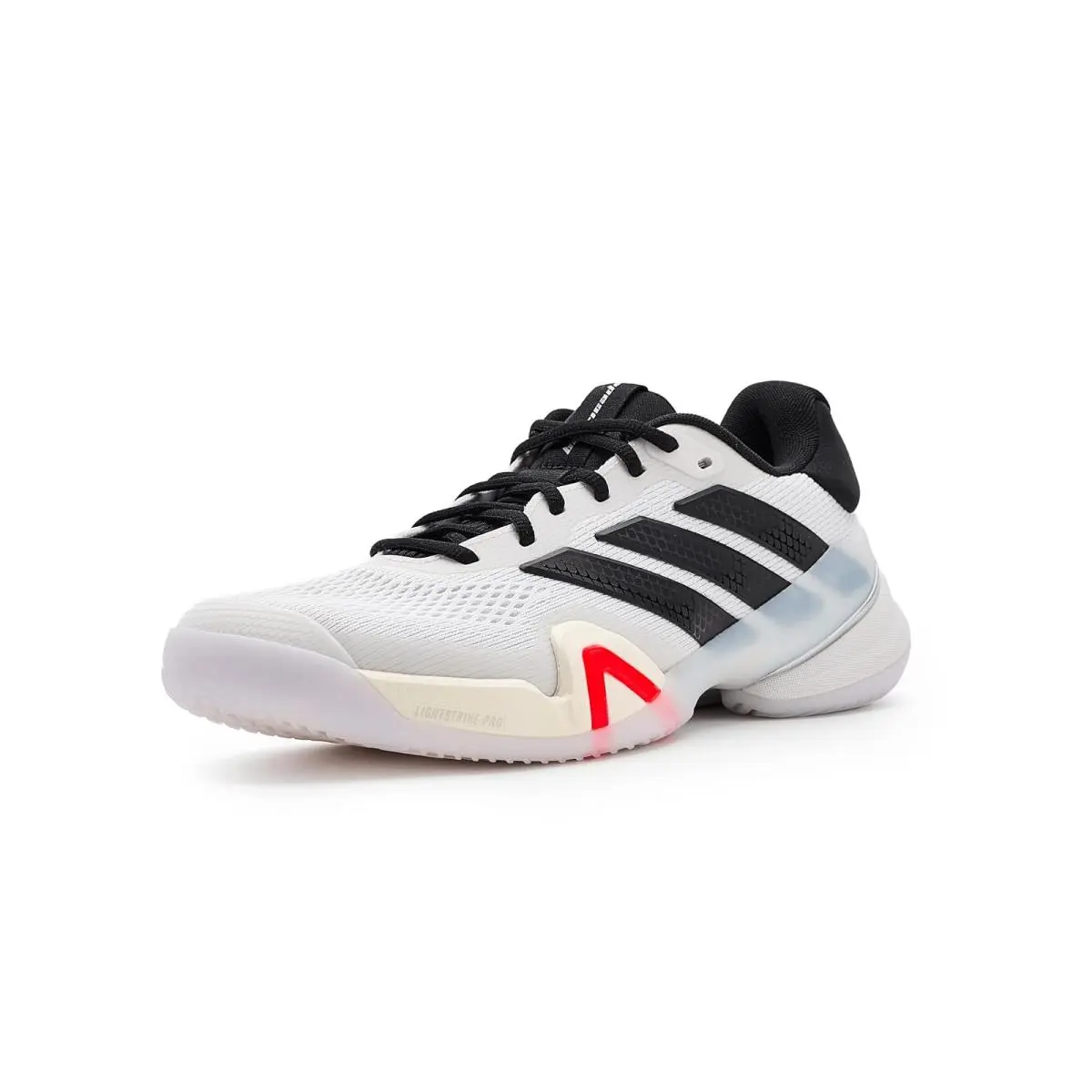 Man`s Sneakers Athletic Shoes  Barricade 1/4 Tennis Shoes White/Black/Lucid Red 1 by Adidas