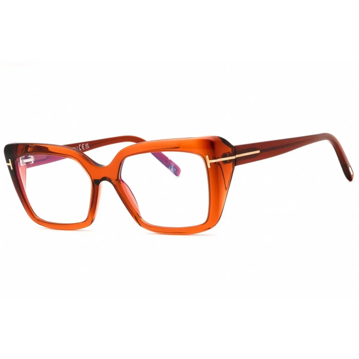 Tom Ford FT5991-B 048 Eyeglasses Shiny Dark Brown Clear Frame 55mm
