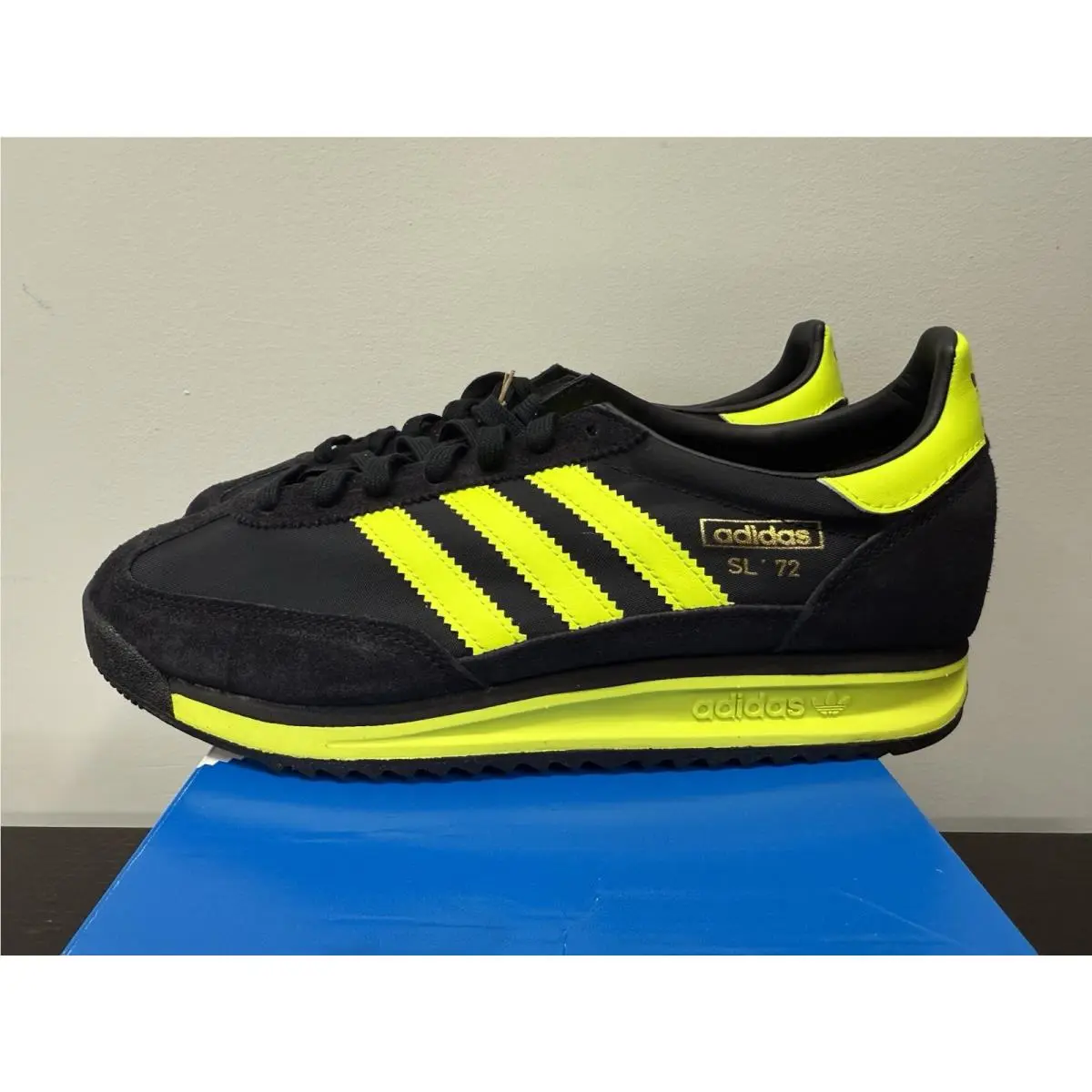 Adidas Originals SL 72 RS IG4647 Black Solar Yellow Sneakers Men`s Sizes