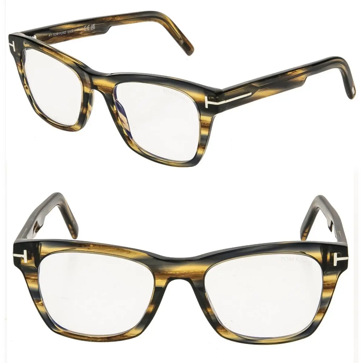 Tom Ford TF5886B 045 Brown Horn Blue Light Block Optical Eyeglass 5886 FT5886