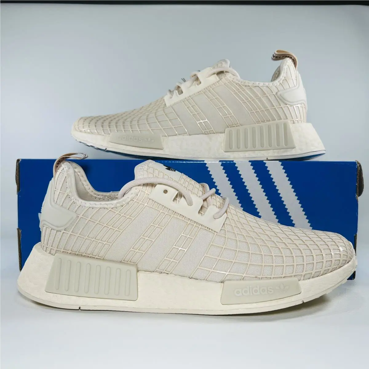 Adidas NMD_R1 Shoes Men`s Originals Athletic Sneakers Ecru Tint Trainers GX9530