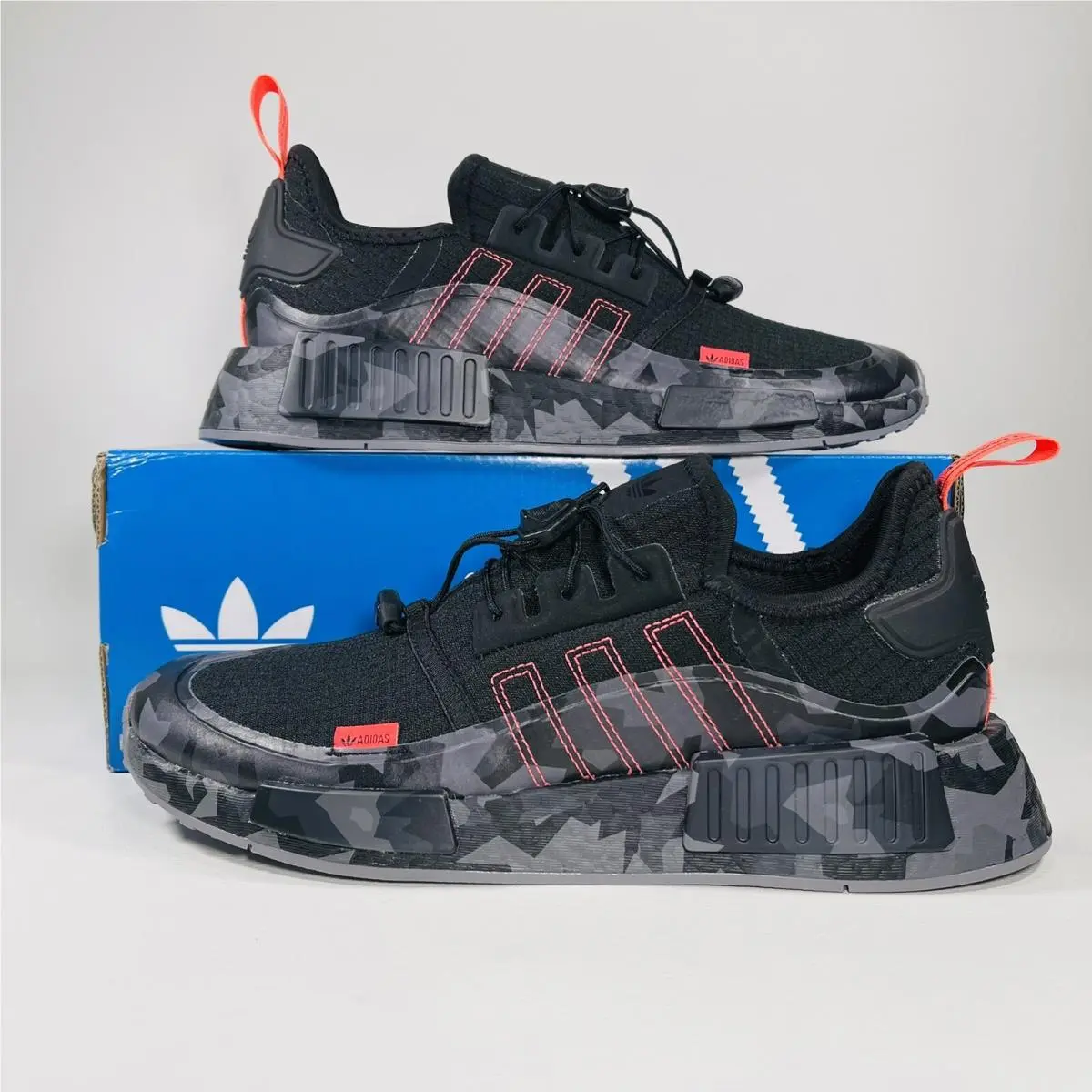 Adidas NMD_R1 TR Men`s Shoes Athletic Sneakers Black Camo Originals GW0605