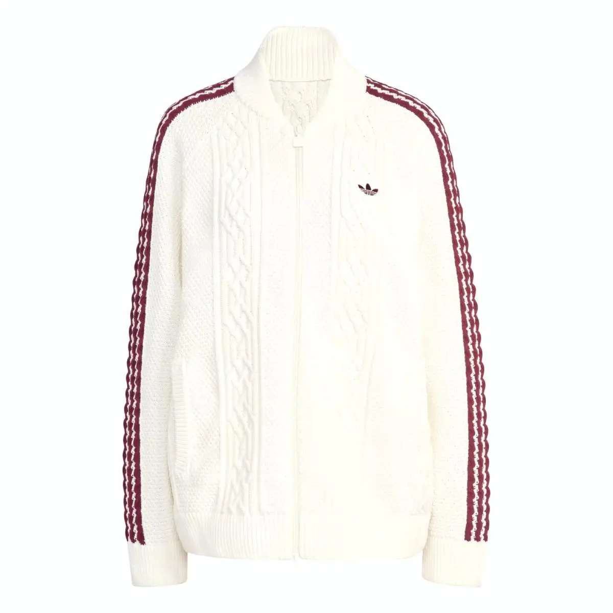 Adidas Originals Archive Cutline Knit Track Top Off White Retro Jacket Women SZ