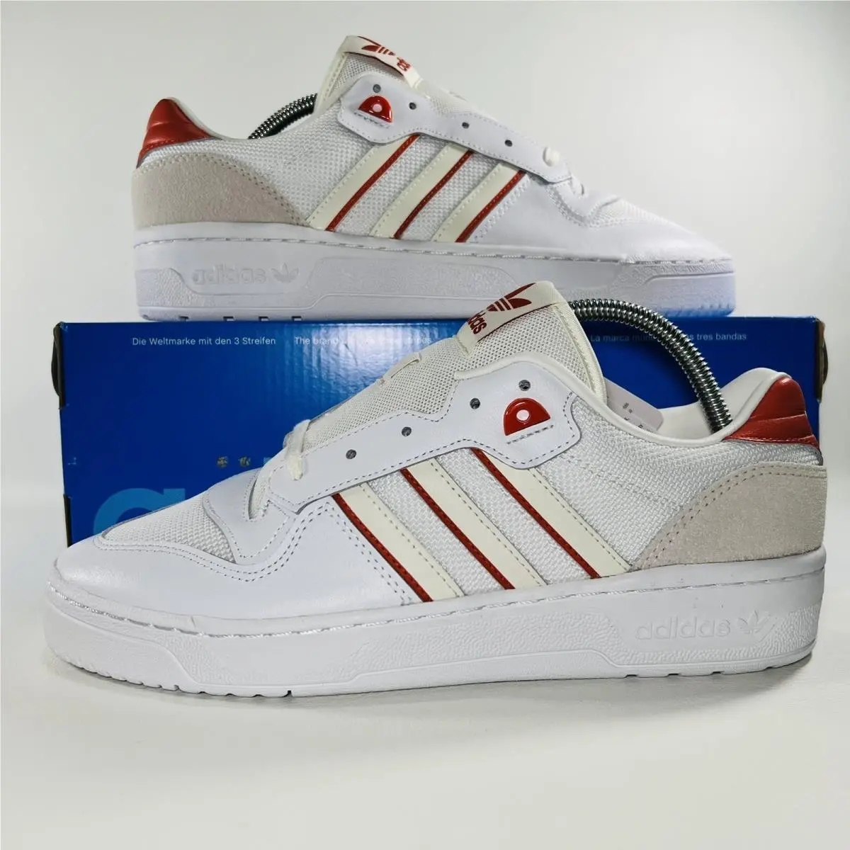 Adidas Rivalry Low Men`s Basketball Shoes White Red Athletic Training Sneakers