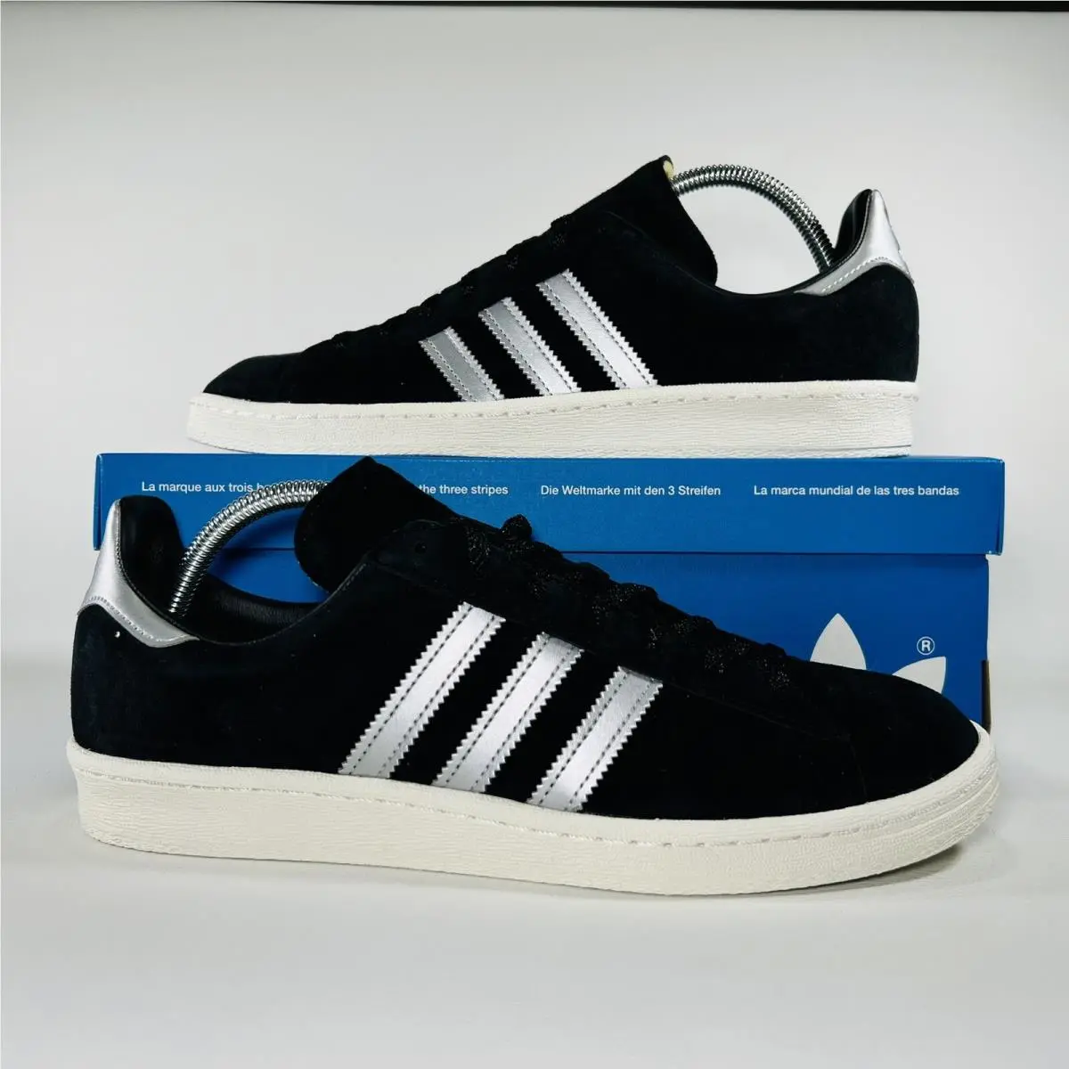 Adidas shoes - adidas Campus 80s - Campus - GX7330 - Black / Off White / Silver Metallic 11