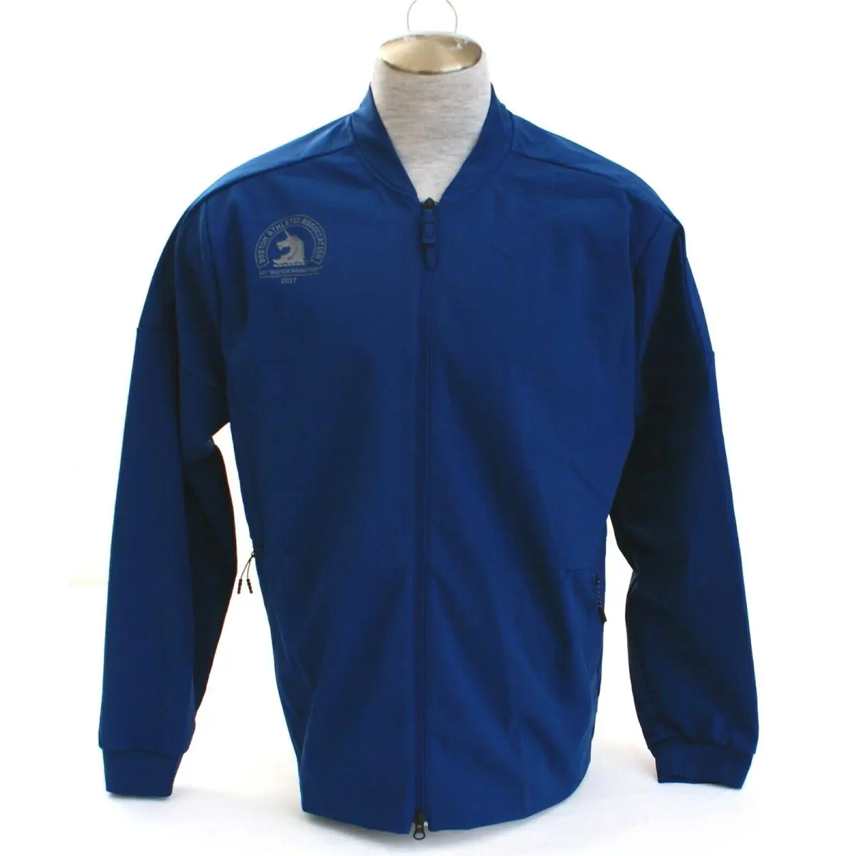 Adidas Boston Marathon 2017 Blue Zip Front Track Jacket Men`s