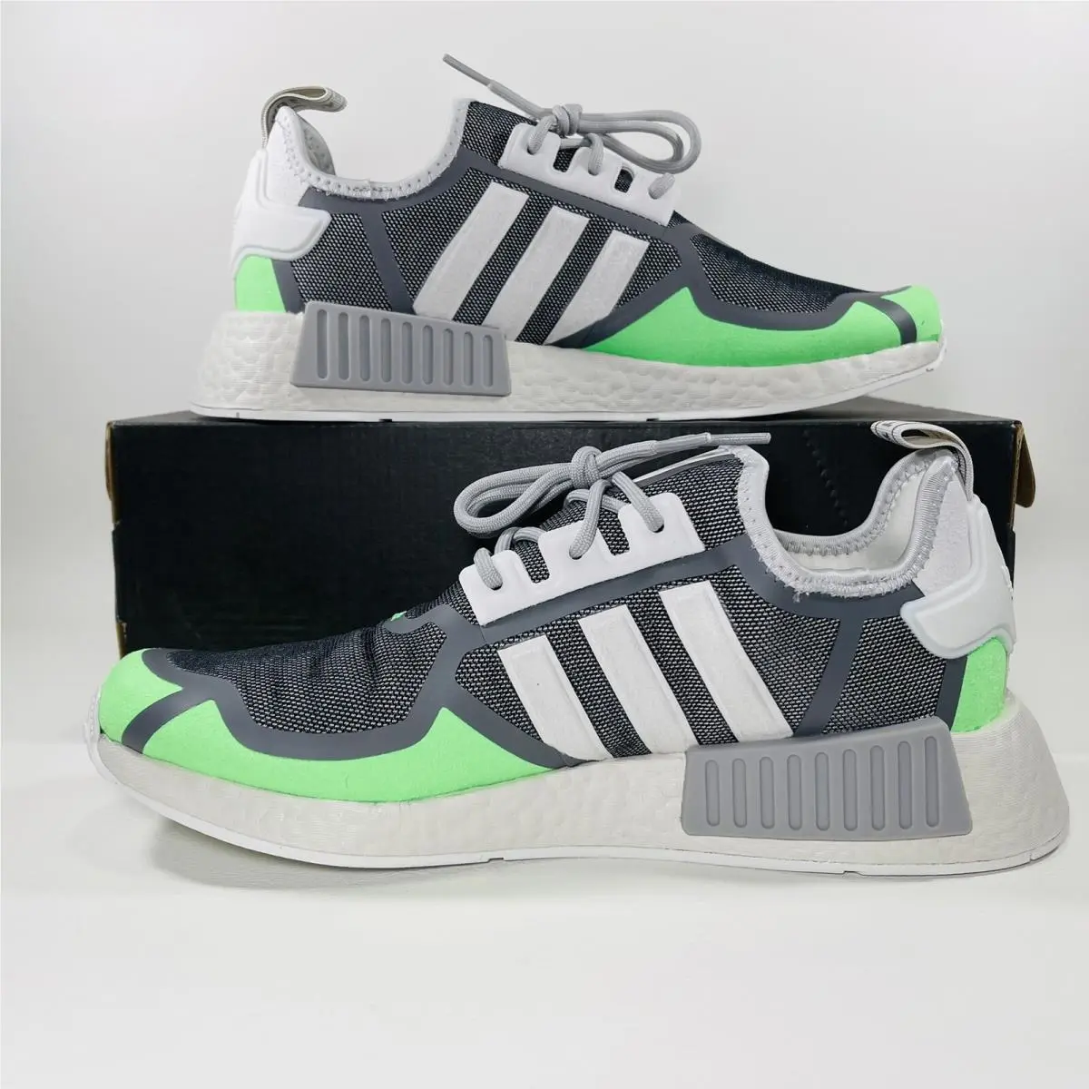 Adidas shoes - adidas NMD R1 - NMD - GZ9275 - Crystal White / Grey Three / Screaming Green 11