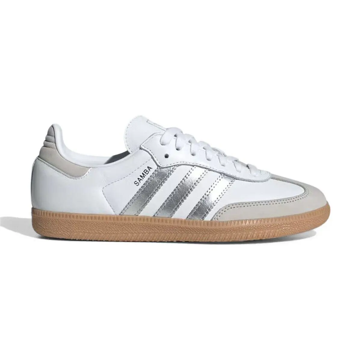 Adidas Womens Samba OG White Silver Metallic Grey JI2725 Size 7.5 - White