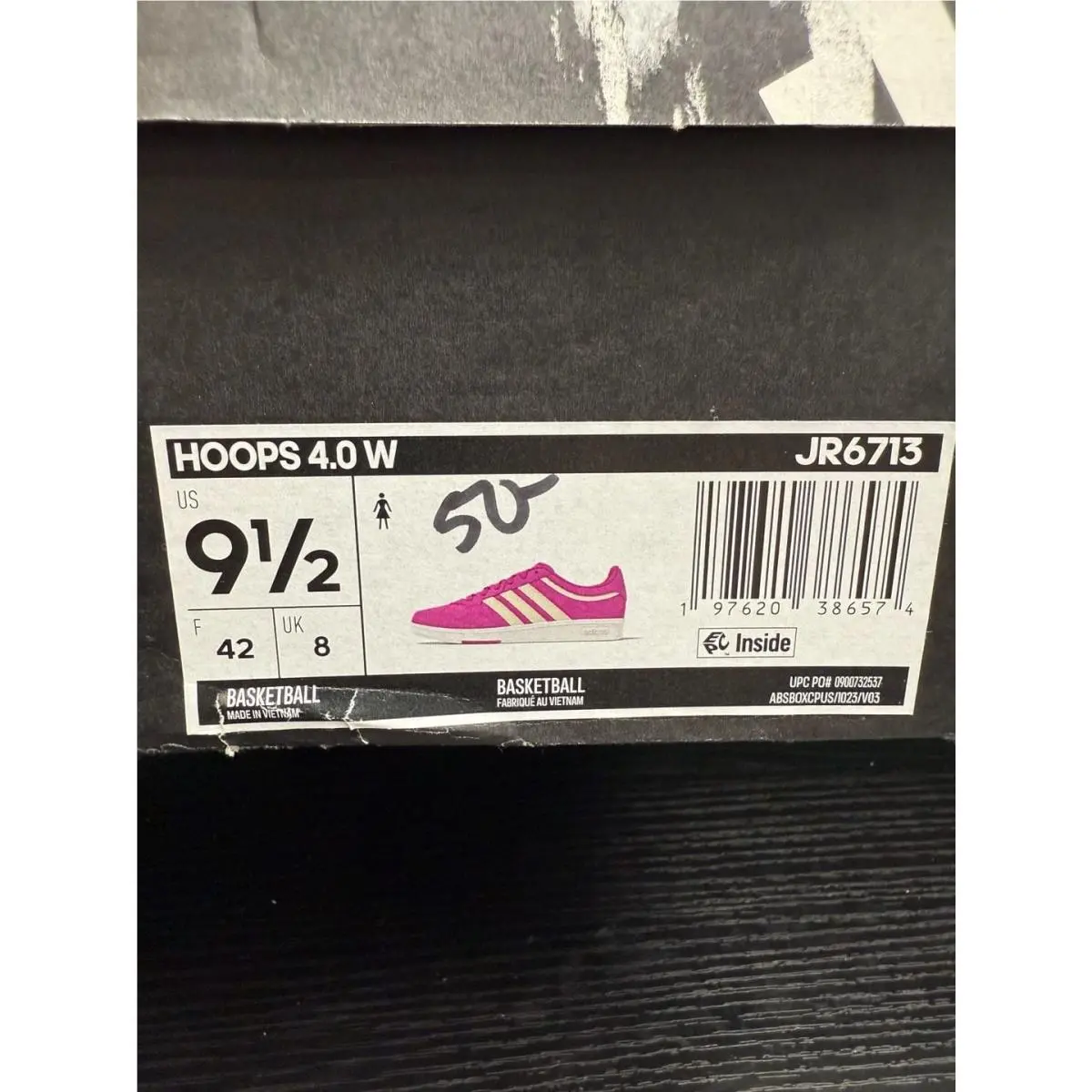 Adidas shoes - Hoops 4.0 W - Hoops - JR6713 - Pink 4