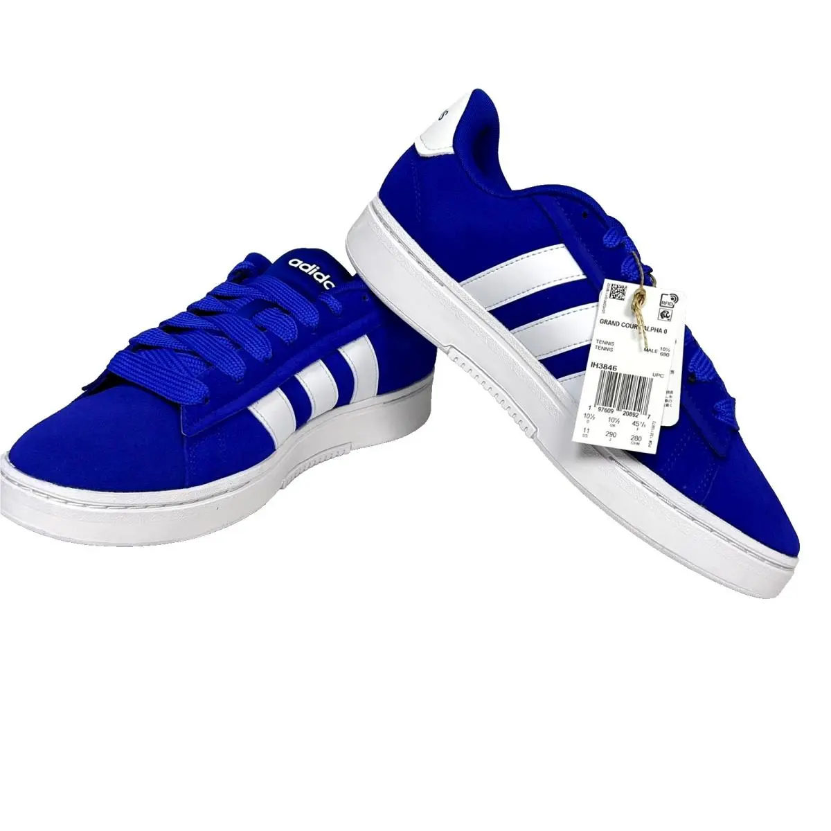 Grand Court Base 00s Blue/white IH1039 Suede Men`s Sneaker Size11 by Adidas