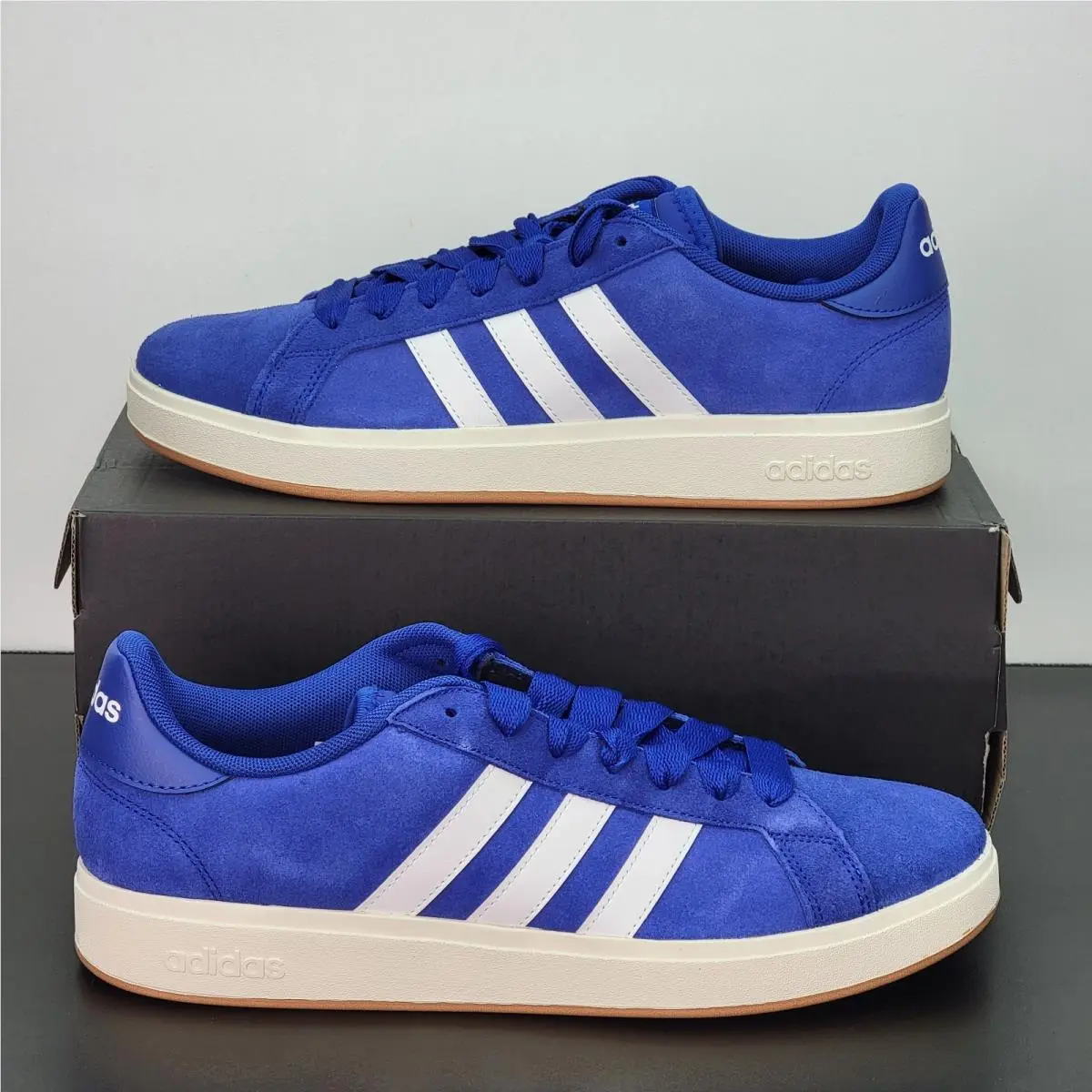Adidas Grand Court Men`s Size 10.5 Athletic Shoes Blue White Casual Sneakers