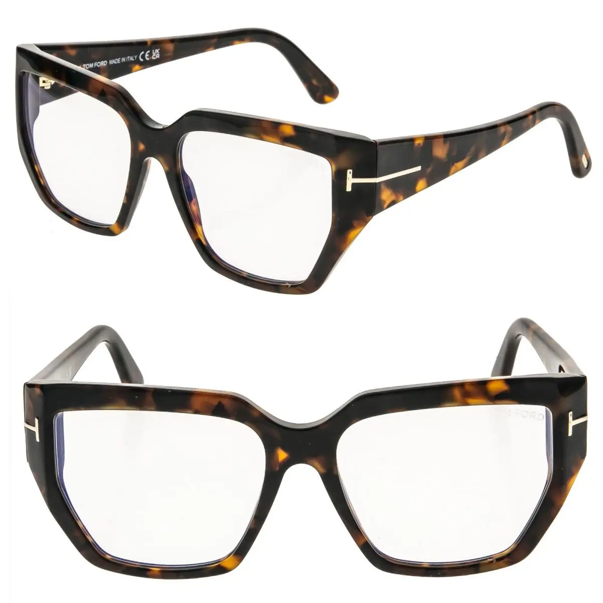 Tom Ford TF5951B 052 Brown Havana Blue Block Optical Style Eyeglass 5951 FT5951