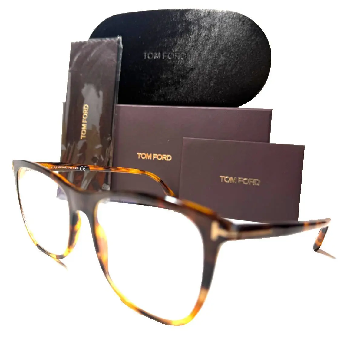 Tom Ford TF 5672-B 055 Brown Tortoise Fade Eyeglasses Frame 54-18