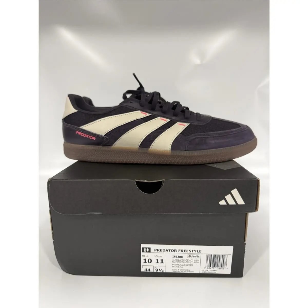 Unisex Freestyle Indoor Sneaker IF6308 Sz10Aurora Black/alumina/turb by Adidas