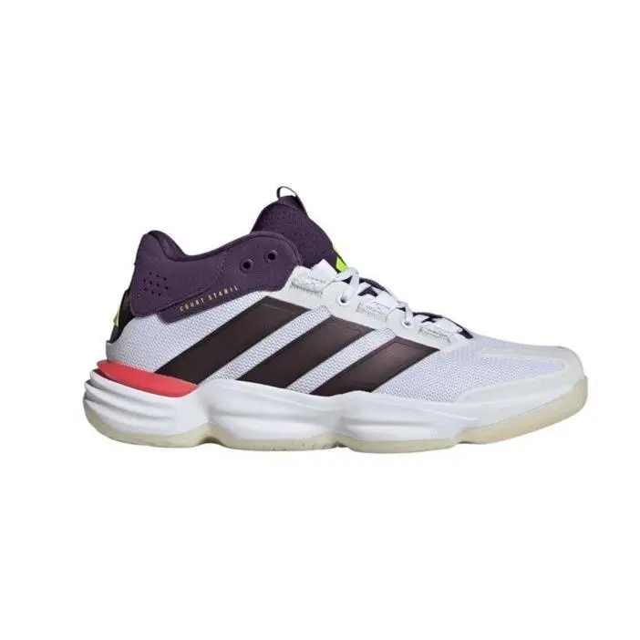 Adidas Court Stabil Mid Indoor Shoes Sneaker Mens Size 11.5 White Purple JH5163