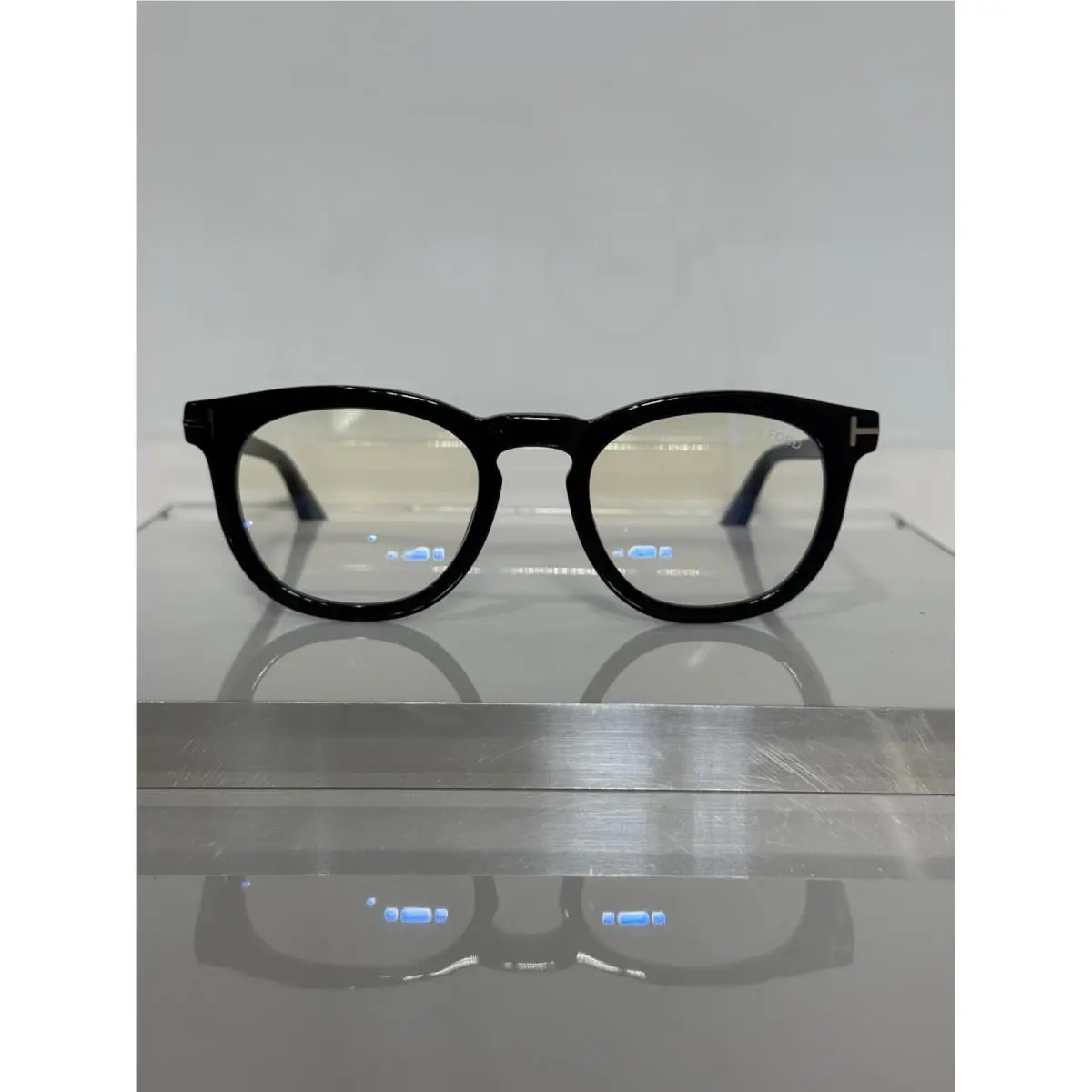 Tom Ford TF5993B Black Round Acetate w. Photochromic Gray Clip-on Eyeglasses