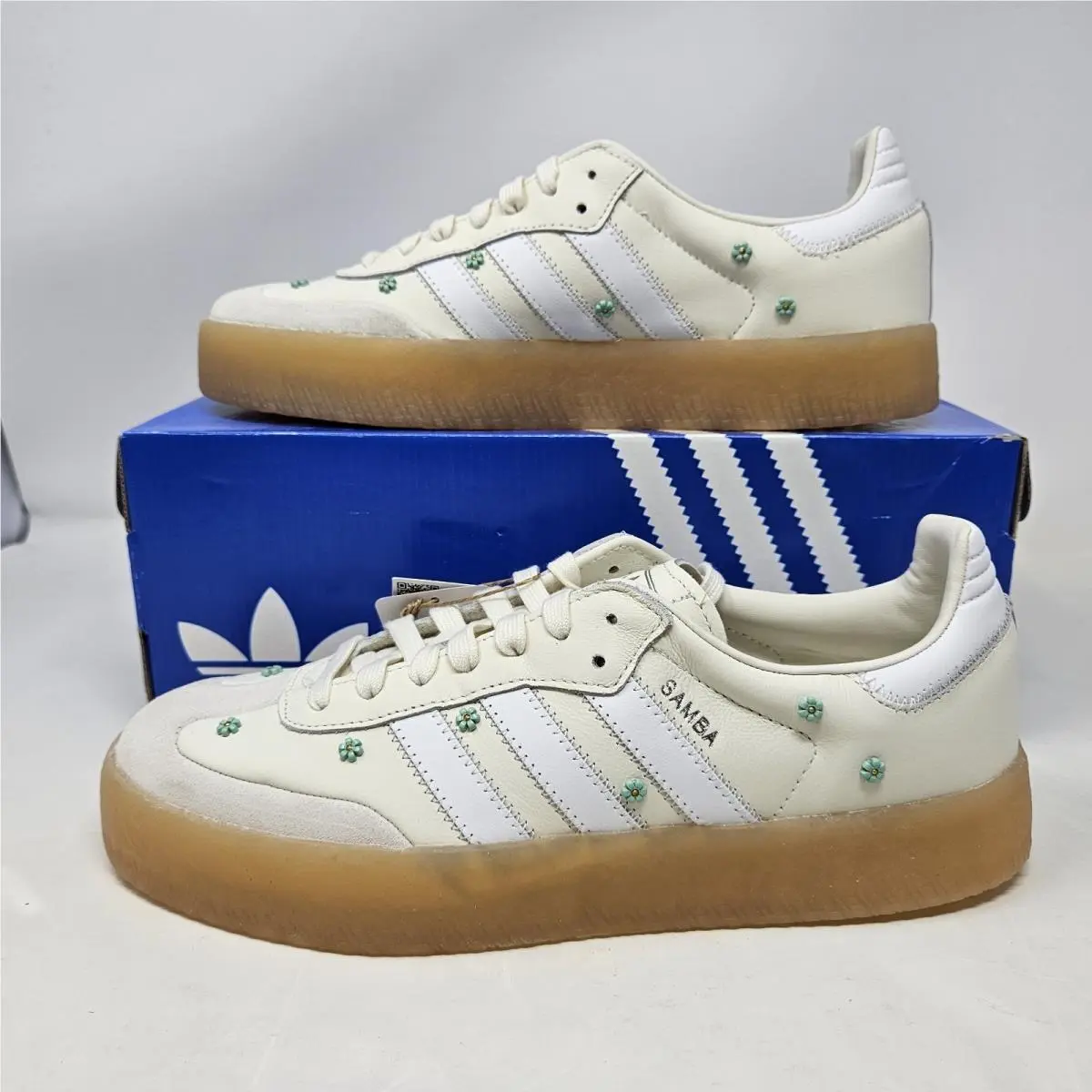 Adidas Sambae `floral Off White` Comfy Casual Shoes / JS3953 / Women`s Size 10