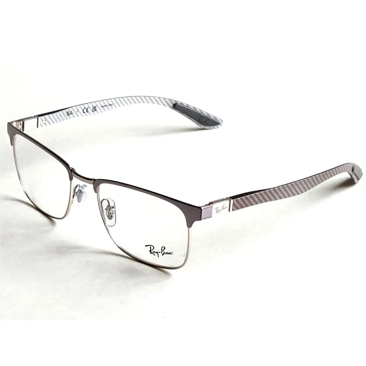 Ray-ban Men`s Polished Gray Carbon Fiber Eyeglass Frames