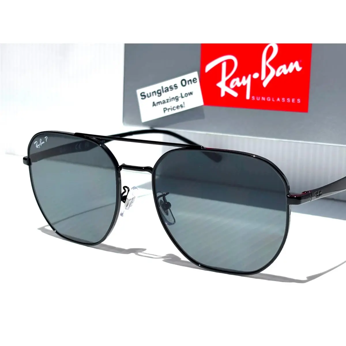 Ray Ban Shiny Black Polarized Dark Grey Lens Sunglass RB 3724D 002/81