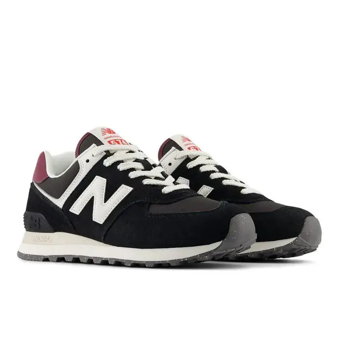 New Balance shoes - New Balance 574 - Black / White / Maroon 2