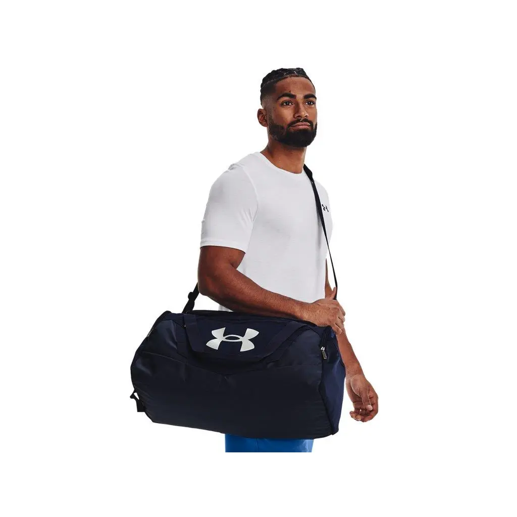 Unisex Undeniable 5.0 Small Duffle Bag - Water-repellent Finish Midnight NavyMetallic Silver by Under Armour