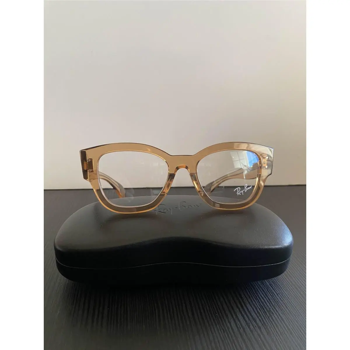 Ray-ban Jorge Eyeglasses Frame RB 7681V 8353 Clear Light Brown