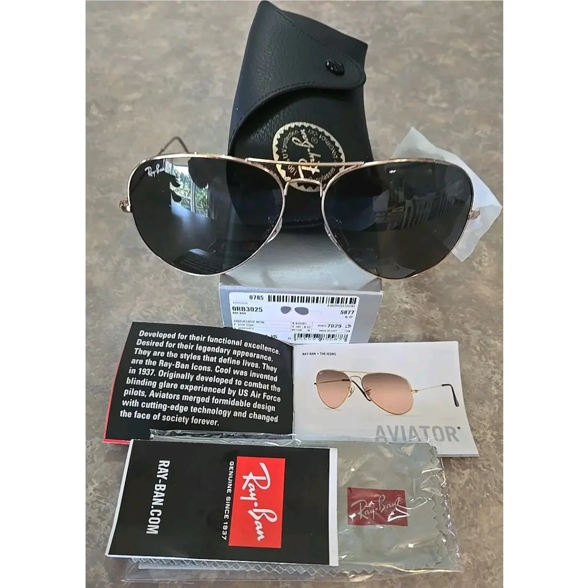 Ray-ban Aviator Sunglasses RB3025 5877 Rose Gold Dark Grey 9202B1 62mm