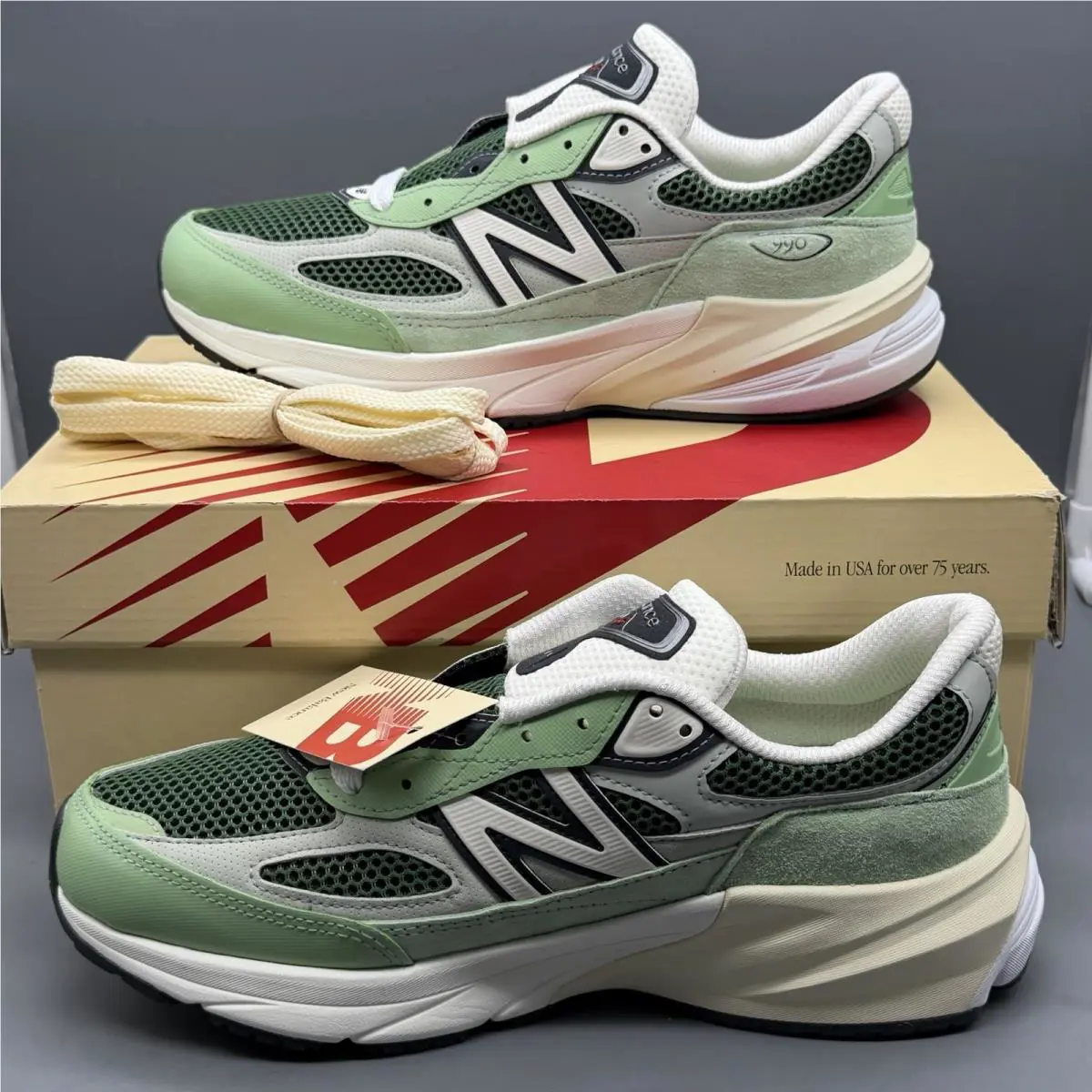 New Balance 990v6 Men’s 8 Casual Sneakers Natural Mint Made in Usa Shoes