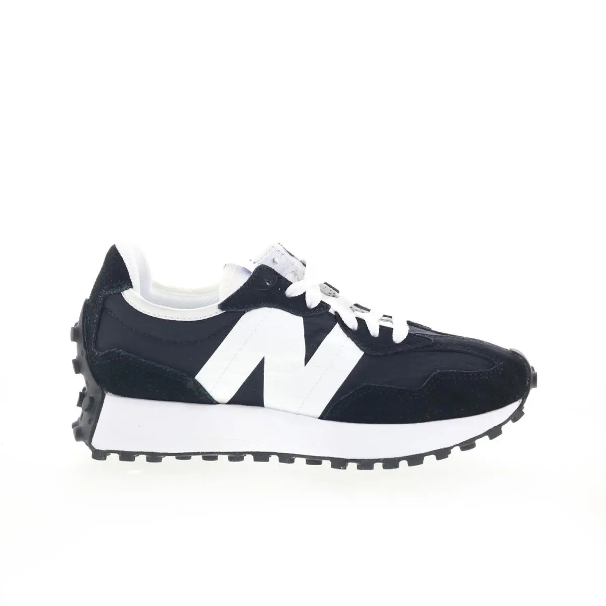 New Balance 327 MS327LF1 Mens Black Suede Lace Up Lifestyle Sneakers Shoes 4.5