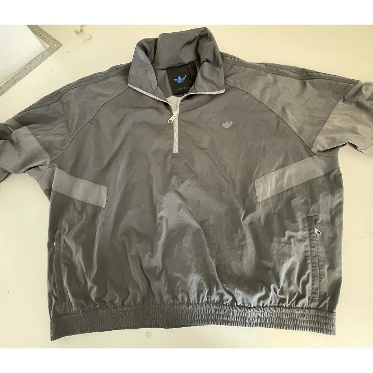 Adidas clothing - Adidas Blue Version Track Jacket Silver TT Half Zip Grey 5 - HD2233 - Gray (UPC: 0195739429496) 5