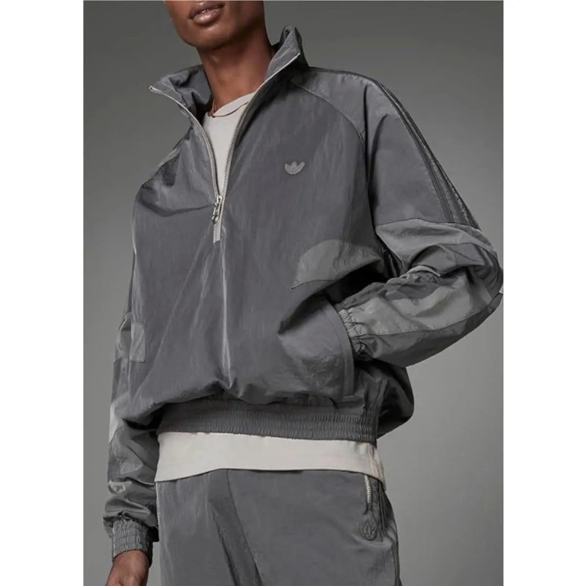 Adidas clothing - Adidas Blue Version Track Jacket Silver TT Half Zip Grey 5 - HD2233 - Gray (UPC: 0195739429496) 2