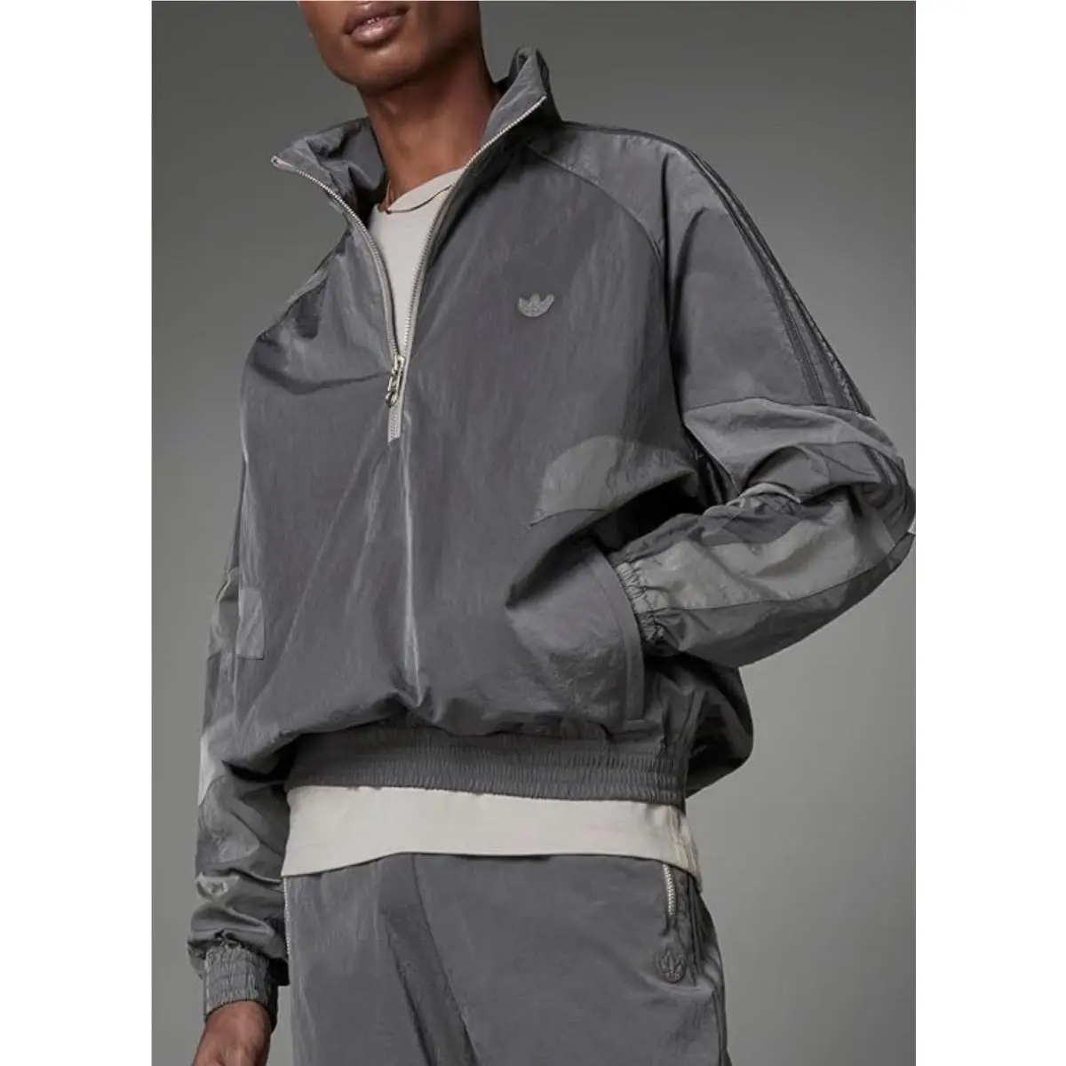 Adidas clothing - Adidas Blue Version Track Jacket Silver TT Half Zip Grey 5 - HD2233 - Gray (UPC: 0195739429496) 5
