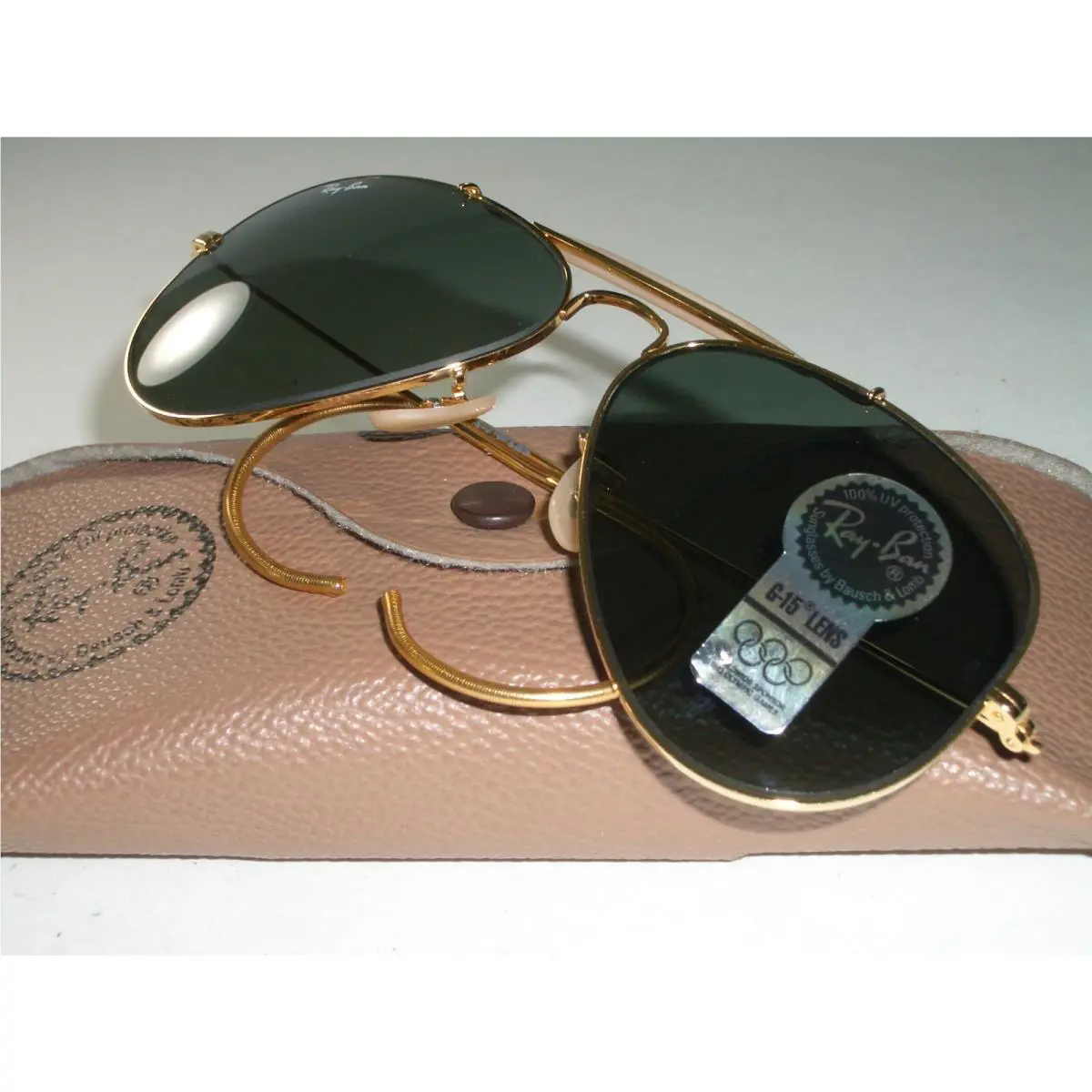 58 14M B L Ray Ban L0216 G15 Gep Wraparounds Outdoorsman Aviator Sunglasses