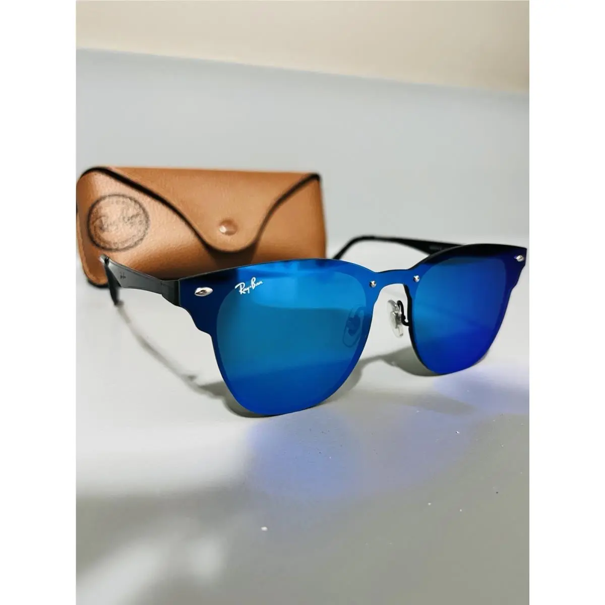 Ray Ban Blaze Clubmaster RB3576-N 3576 Gray Blue Flash 153/7V