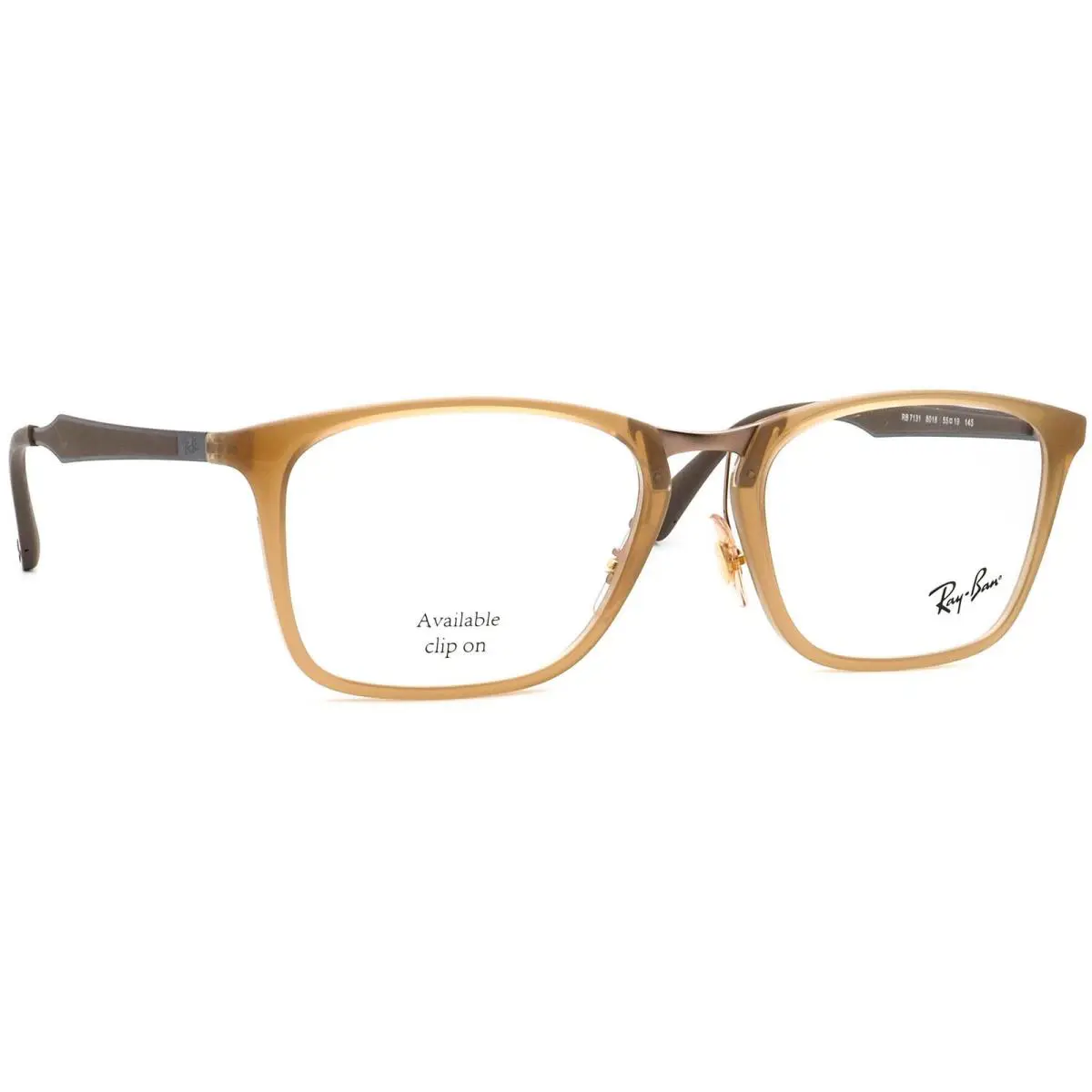 Ray-ban Eyeglasses RB 7131 8018 Polished Clear Beige/brown Square 55 19 145
