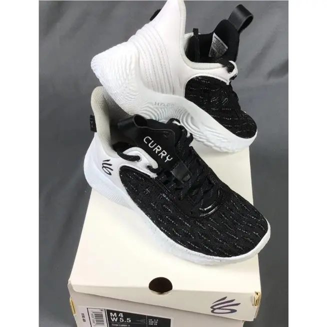 3025631 Under Armour Team Curry 9 Unisex Shoes Black/white Size M4/W 5.5