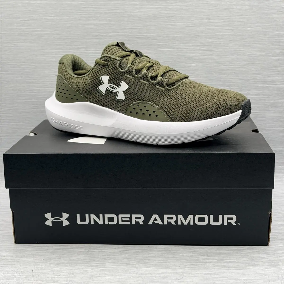 Under Armour Charged Surge 4 Men`s 12 Running Shoes Green Army Athletic 3027000